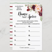 Naam dat Spice Marsala Flowers Vrijgezellenfeest G (Voorkant / Achterkant)