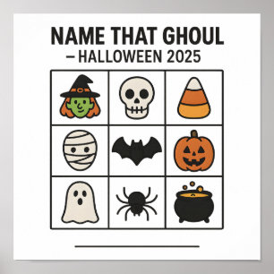 Naam Dat Spook Halloween 2025 Spel Bingo Vel Poster