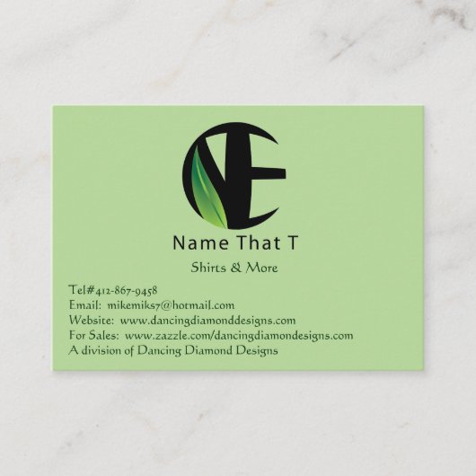 Naam dat T Mighty Visitekaartjes (Voorkant)