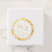 Naam Datum En Initiaal Monogram Goud Gepersonalise Bedankjes Labels (Met doos)