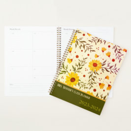  naam Datum Retro Daisy Floral Teacher Planner