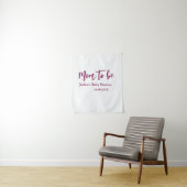Naam datum roze baby shower minima wandkleed (In situ)