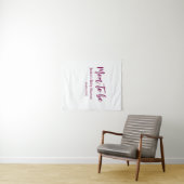 Naam datum roze baby shower minima wandkleed (In Situ (horizontaal))