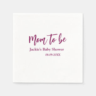 Naam datum roze eenvoudig minima baby shower aanst servet