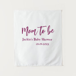 Naam datum roze eenvoudig minima baby shower voor  wandkleed