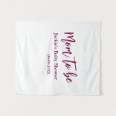 Naam datum roze eenvoudig minima baby shower voor wandkleed (Voorkant (horizontaal))