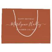 Naam Datum Rust Terracotta Verjaardag Groot Cadeauzakje (Achterkant)