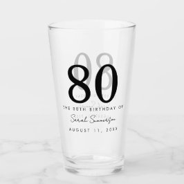 Naam Datum Tachtigste 80ste Verjaardagsfeest Glas