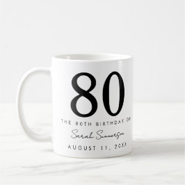 Naam Datum Tachtigste 80ste Verjaardagsfeest Koffiemok