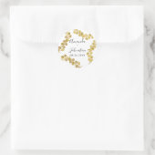 Naam Datum: White Gold Wreath Elegant Ronde Sticker (Tas)
