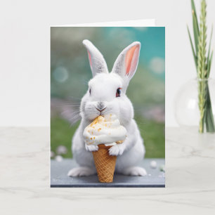 Naam Day Bunny Eating A Cone Kaart
