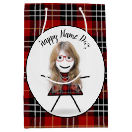 Naam Day Stick Girl op Tartan Medium Cadeauzakje