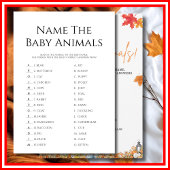 NAAM DE BABY DIEREN Baby shower Spel Schattige Bee Kaart