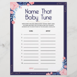 Naam de Baby Tune [Floral Lijst] Briefhoofd