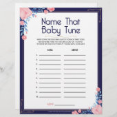 Naam de Baby Tune [Floral Lijst] Briefhoofd (Voorkant / Achterkant)