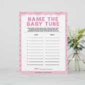 Naam de Baby Tune [Luxury Lace [Roze]] Letterhead Briefhoofd (Staand voorkant)