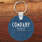 Naam Decoratief Blauw Bedrijf Sleutelhanger (Voorkant)