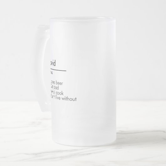 Naam Definitie Aangepaste cadeautitel voor persoon Matglas Bierpul (Voorkant links)