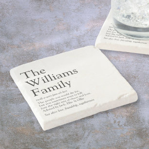 Naam Definitie Familie Gepersonaliseerd Stenen Onderzetter