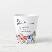 Naam Definitie Land Rustige Wilde bloem Grens Latte Mok (Voorkant)