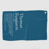 Naam Definitie Leuk Modern Blauw Golfhanddoek (Horizontaal)
