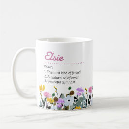 Naam Definitie met Cute Wildflower Border Koffiemok