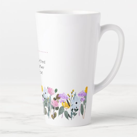 Naam Definitie met eenvoudige Wilde-bloemband Latte Mok (Rechts)