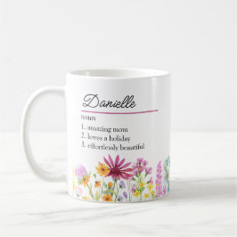 Naam Definitie met Feminine Wildflower Border Koffiemok