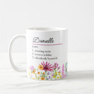 Naam Definitie met Feminine Wildflower Border Koffiemok