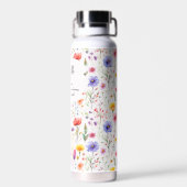 Naam Definitie met Kleurrijk Wildflower Patroon Waterfles (Achterkant)