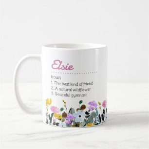 Naam Definitie met Mooie Wilde Bloemen Rand Koffiemok