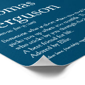 Naam Definitie Modern Typografisch Blauw Poster (Hoek)