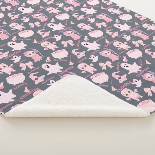 Naam Deken Roze Schattige Halloween (3/4)