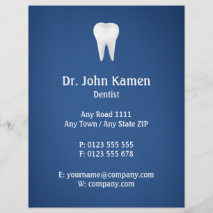 Naam Dentist   Blauwe informatie Flyer