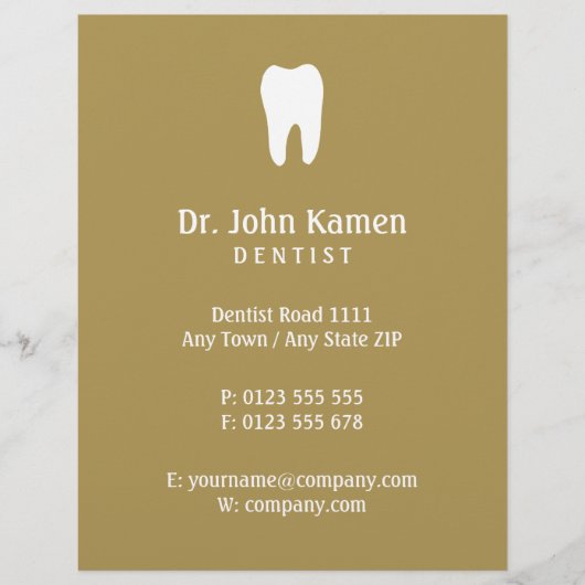 Naam Dentist | Gold Info Flyer (Voorkant)