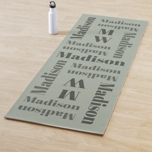 Naam die aangepaste monogram yoga mat herhaalt (In situ)