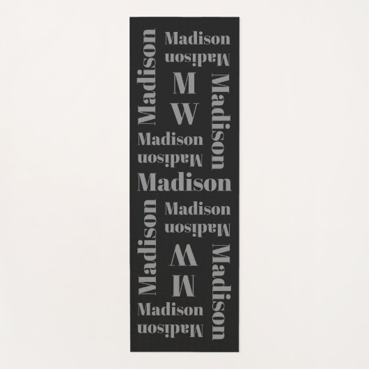 Naam die aangepaste monogram yoga mat herhaalt (Voorkant)
