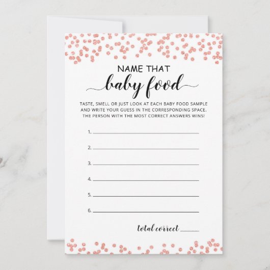 Naam Die Baby Food Baby shower party Kaart (Voorkant)