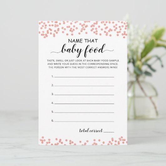 Naam Die Baby Food Baby shower party Kaart (Staand voorkant)