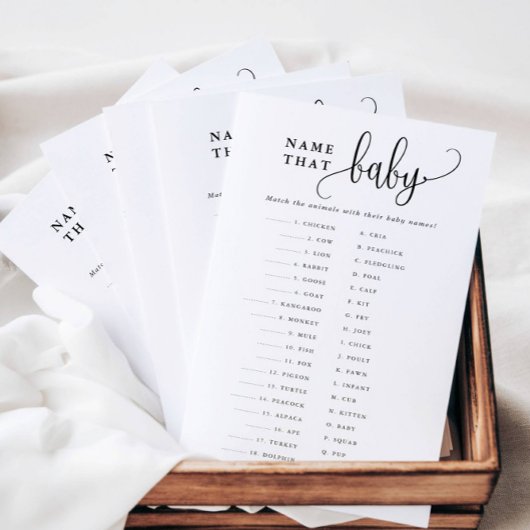 Naam die Baby Matching Paper Game Kaart