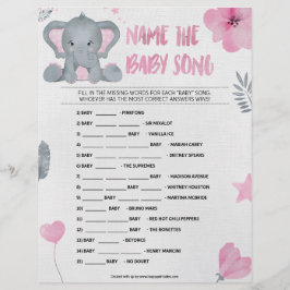 Naam die Baby Song [[Baby olifant [Roze]]] Briefhoofd