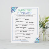 Naam die Baby Song [Blauwe Floral] Briefhoofd (Staand voorkant)