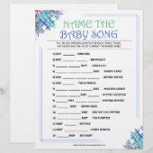 Naam die Baby Song [Blauwe Floral] Briefhoofd (Voorkant / Achterkant)