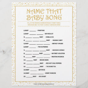 Naam die Baby Song [Golden Sparkles] Briefhoofd