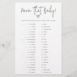Naam die de Baby minimalistische Kaart van het Spe