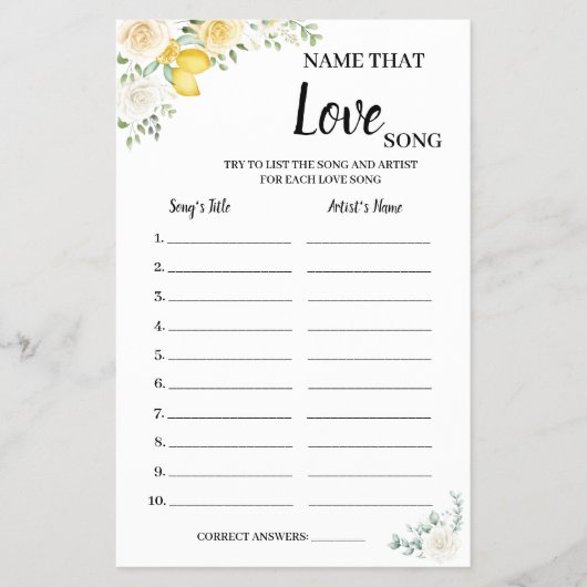 Naam die de Kaart van het Spel van de Liefde Zong (Voorkant)