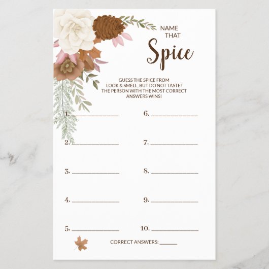 Naam die Spice Boho Autumn BridalShower Kaart (Voorkant)