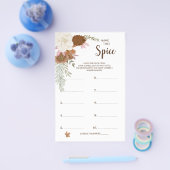 Naam die Spice Boho Autumn BridalShower Kaart (Enkel)