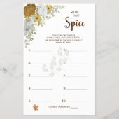 Naam die Spice Boho Autumn BridalShower Kaart (Voorkant)