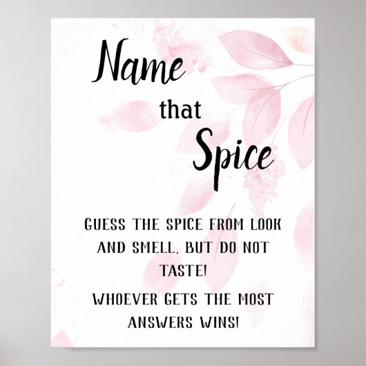 Naam die Spice - Roze Waterverf Poster (Voorkant)